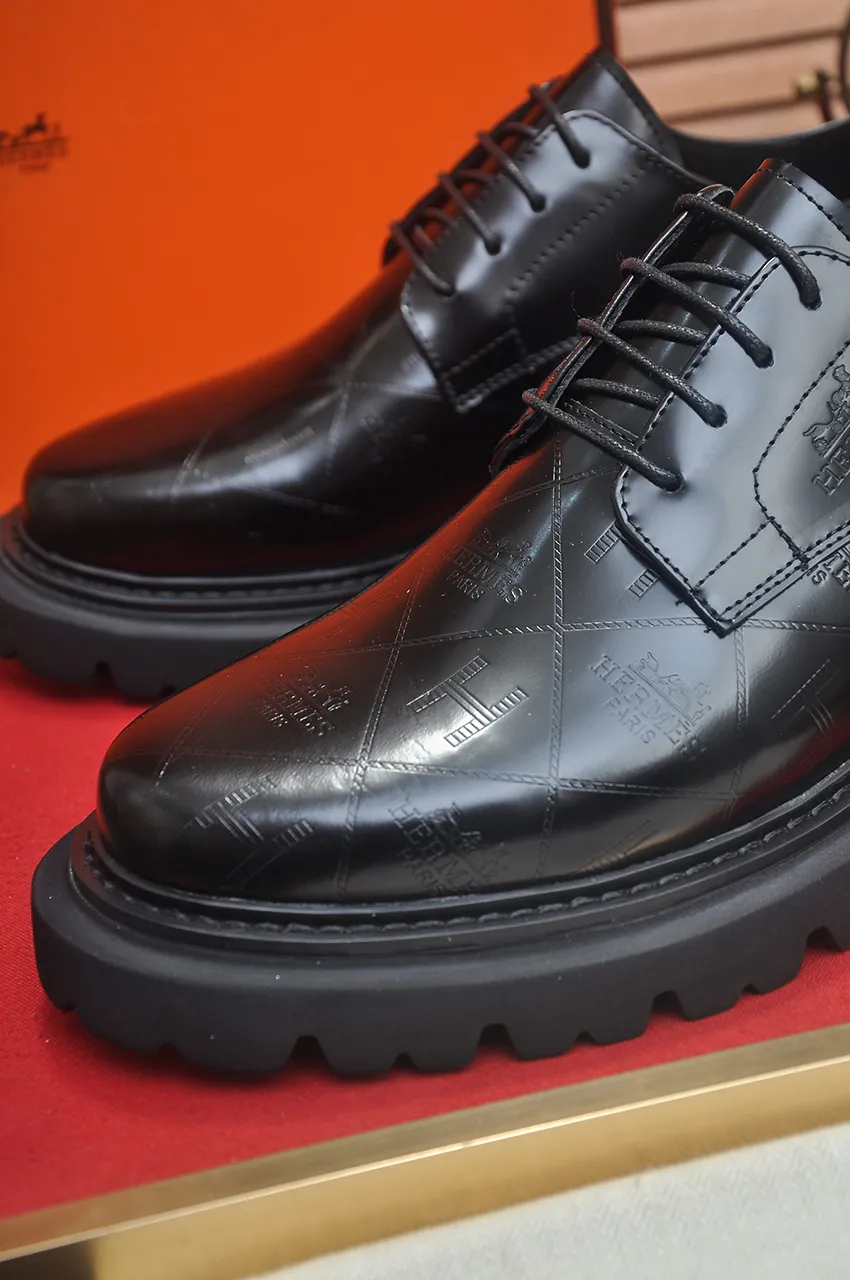 Men's men's shoes 💰720💶【[Hermes HERMES】】(High-end Niuli) New 🍀 HERMES - top version of classic casual leather shoes! Made of imported original cowhide, the inner top layer is comfortable cowhide lining! Original wear-resistant rubber foam outsole! High quality products! Code number 38-45 (45 customized)